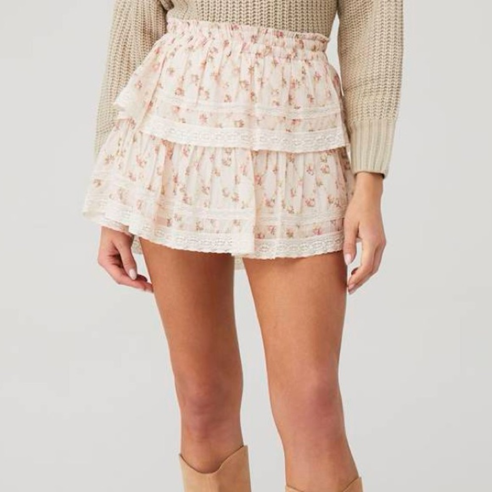 LOVE SHACK FANCY Floral Layered Mini Skirt- NEW WITH TAGS
